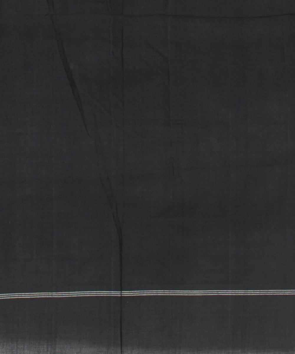 Red black teliarumal handwoven cotton pochampally ikat saree