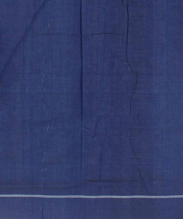 Navy blue white teliarumal cotton handloom pochampally ikat saree