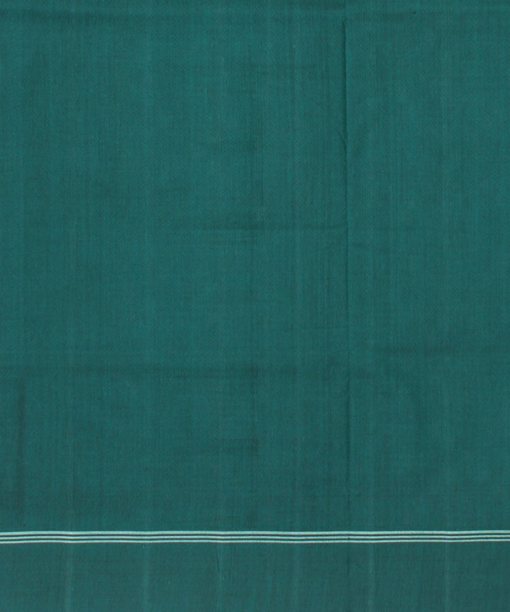 Dark green white  teliarumal cotton handwoven pochampally ikat saree