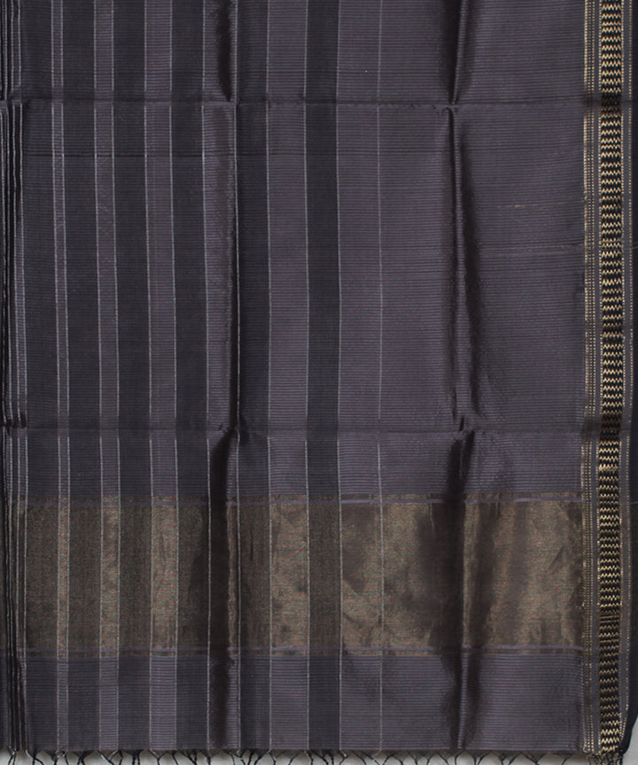 Grey black cotton silk handwoven maheshwari dupatta