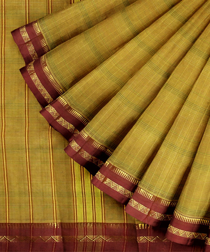 Yellow red handwoven narayanapet saree