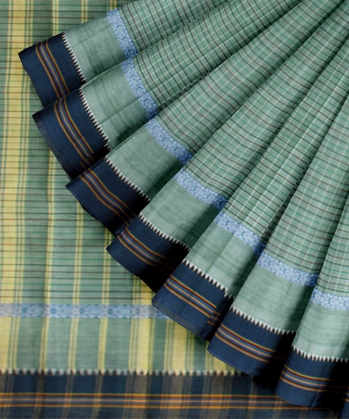 Multicolor blue handwoven narayanapet saree