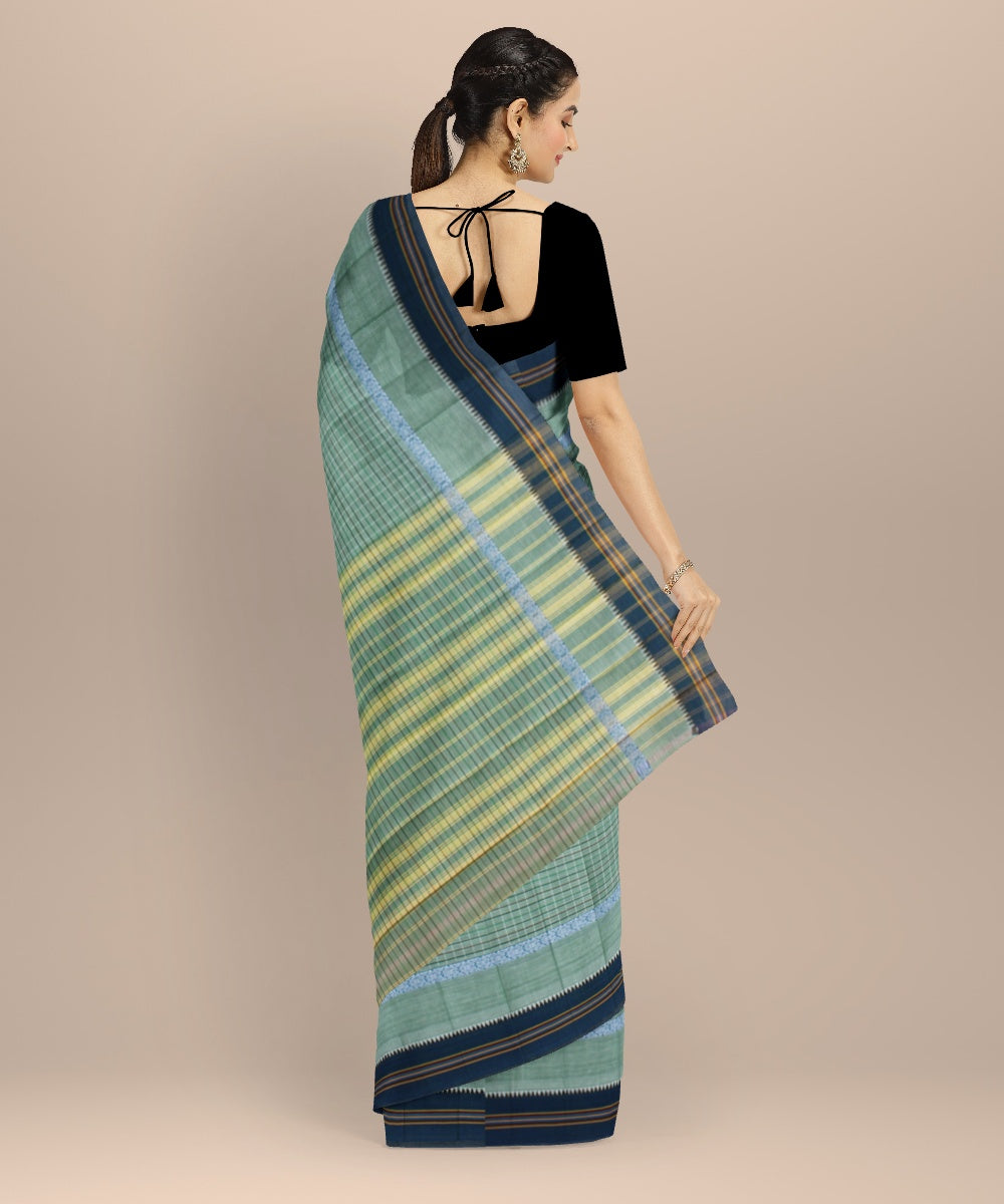 Multicolor blue handwoven narayanapet saree