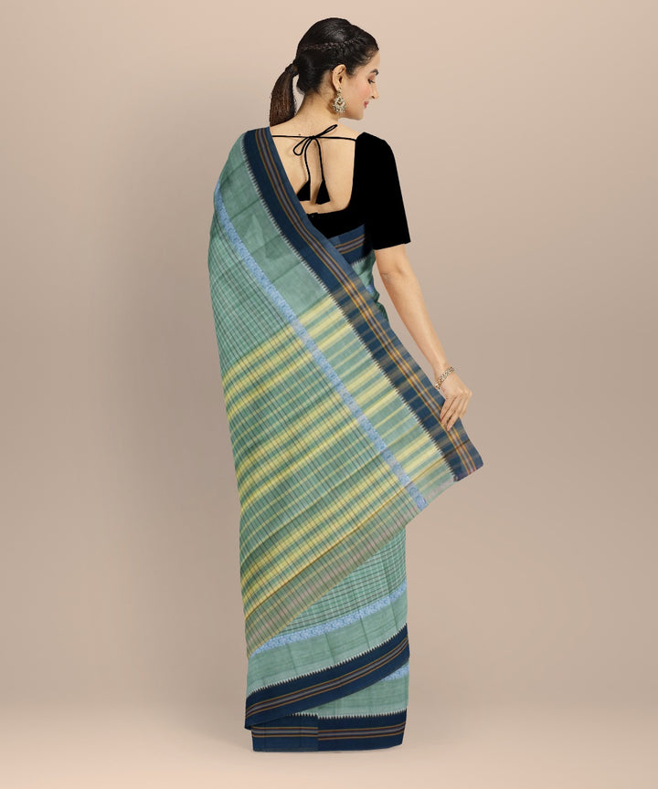 Multicolor blue handwoven narayanapet saree