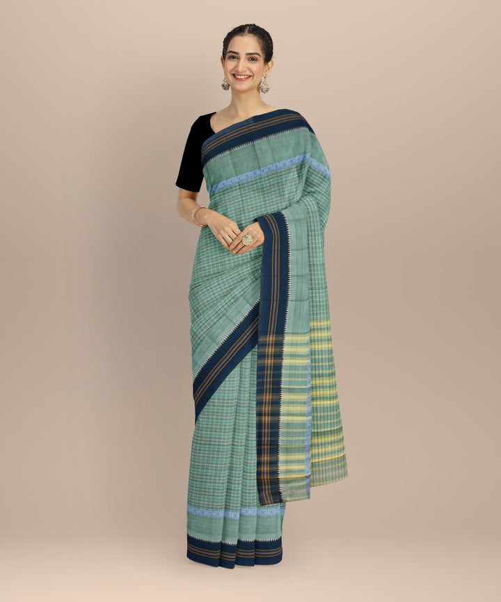 Multicolor blue handwoven narayanapet saree
