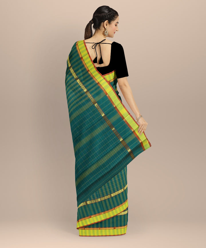 Teal green  handwoven narayanapet saree
