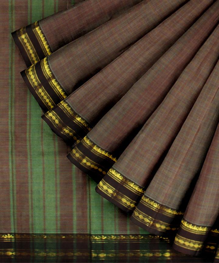 Mauve light green handwoven narayanapet saree
