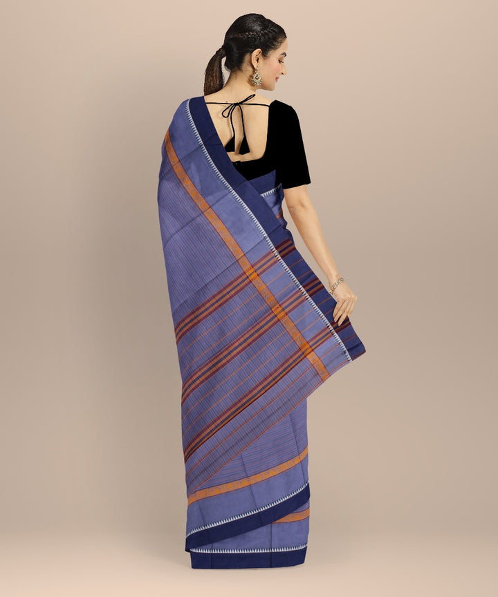 Purple powder blue handwoven narayanapet saree