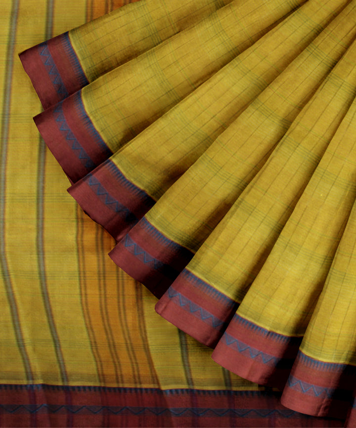 Olive green maroon handloom narayanapet saree