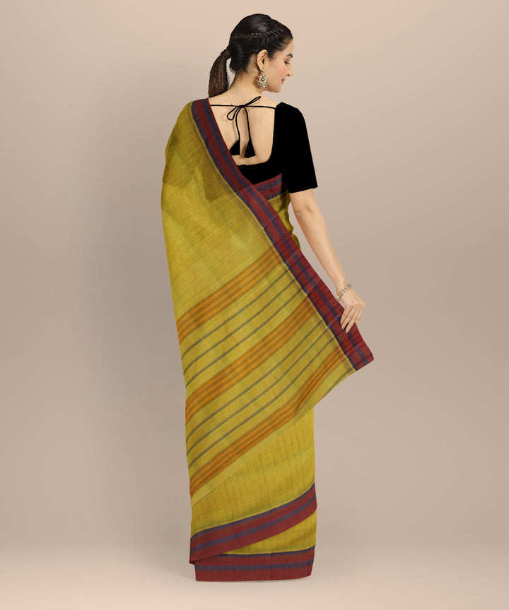 Olive green maroon handloom narayanapet saree
