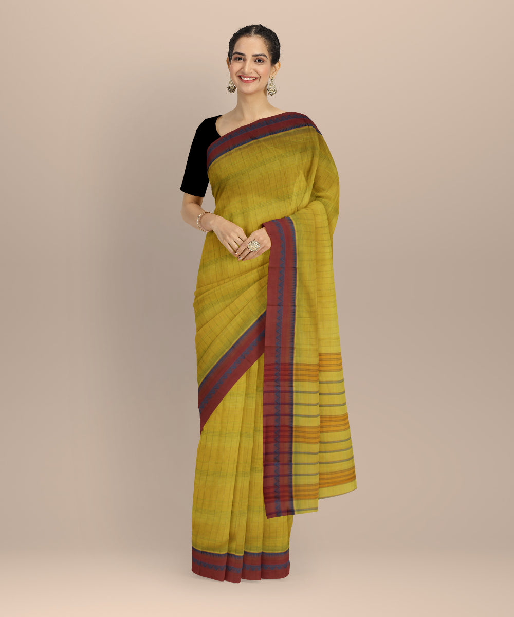 Olive green maroon handloom narayanapet saree