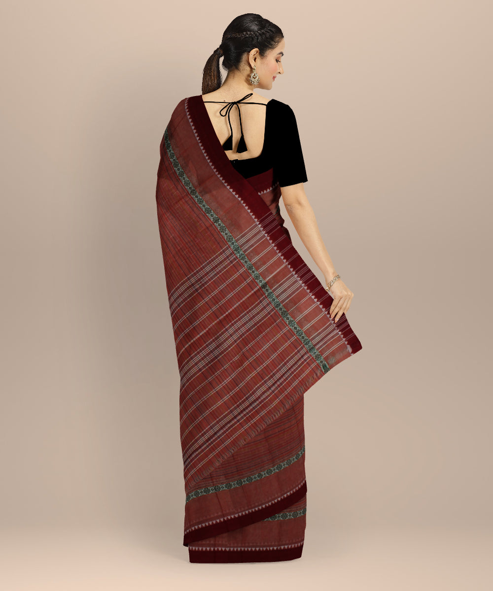 Maroon green handloom narayanapet saree