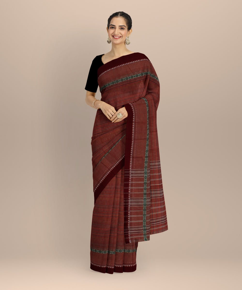Maroon green handloom narayanapet saree