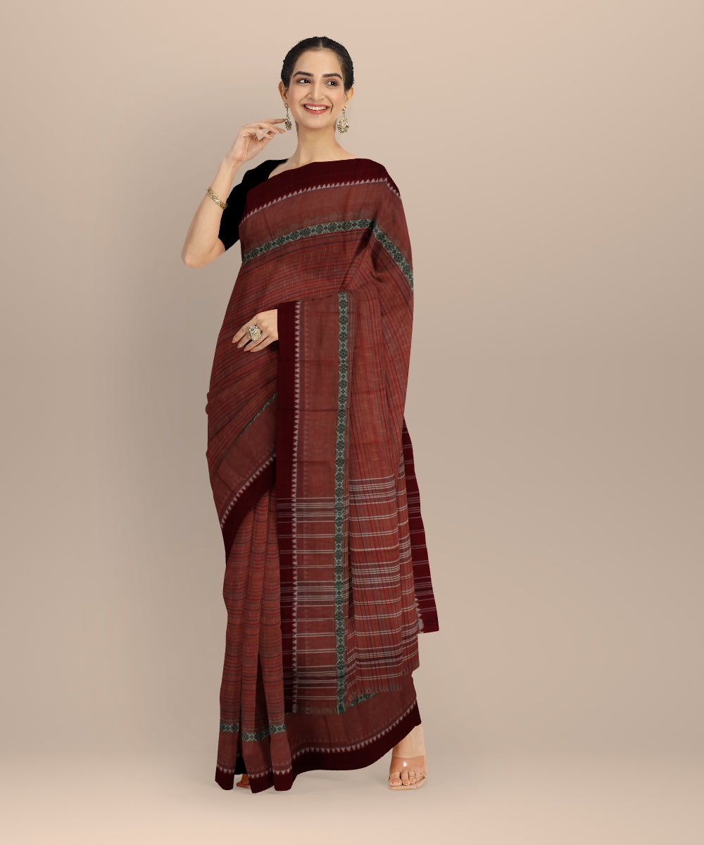 Maroon green handloom narayanapet saree