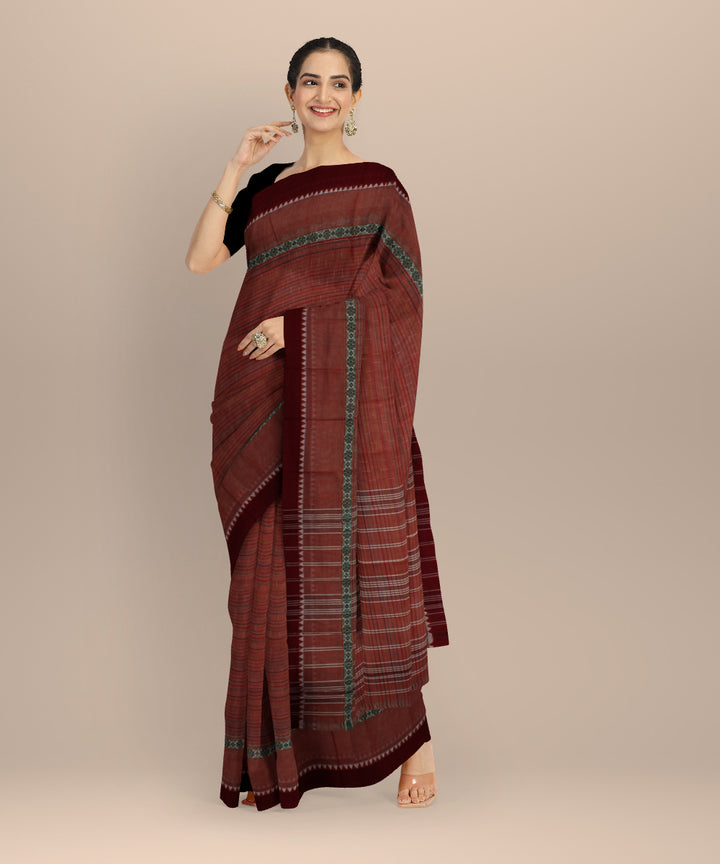 Maroon green handloom narayanapet saree