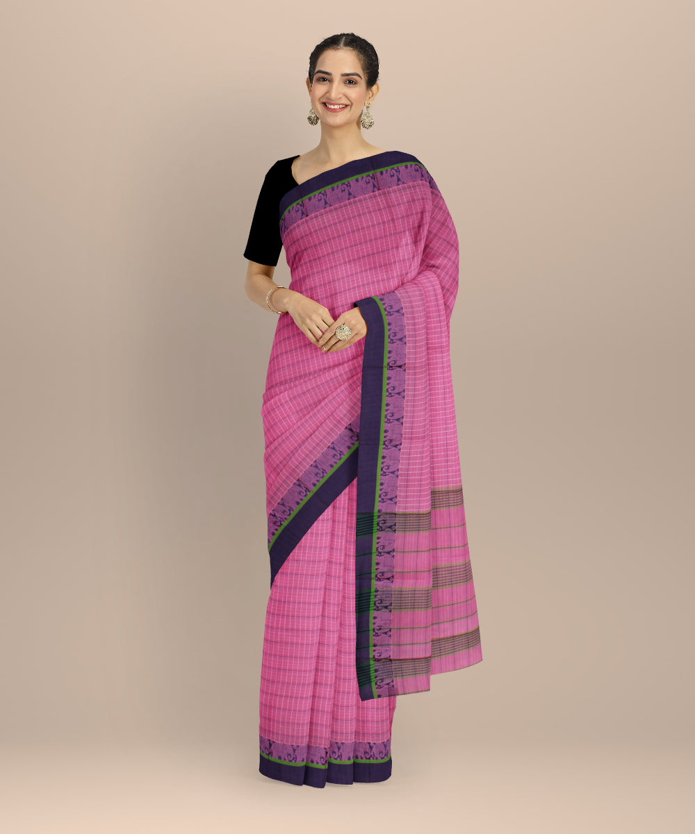 Pink voilet handloom narayanapet saree