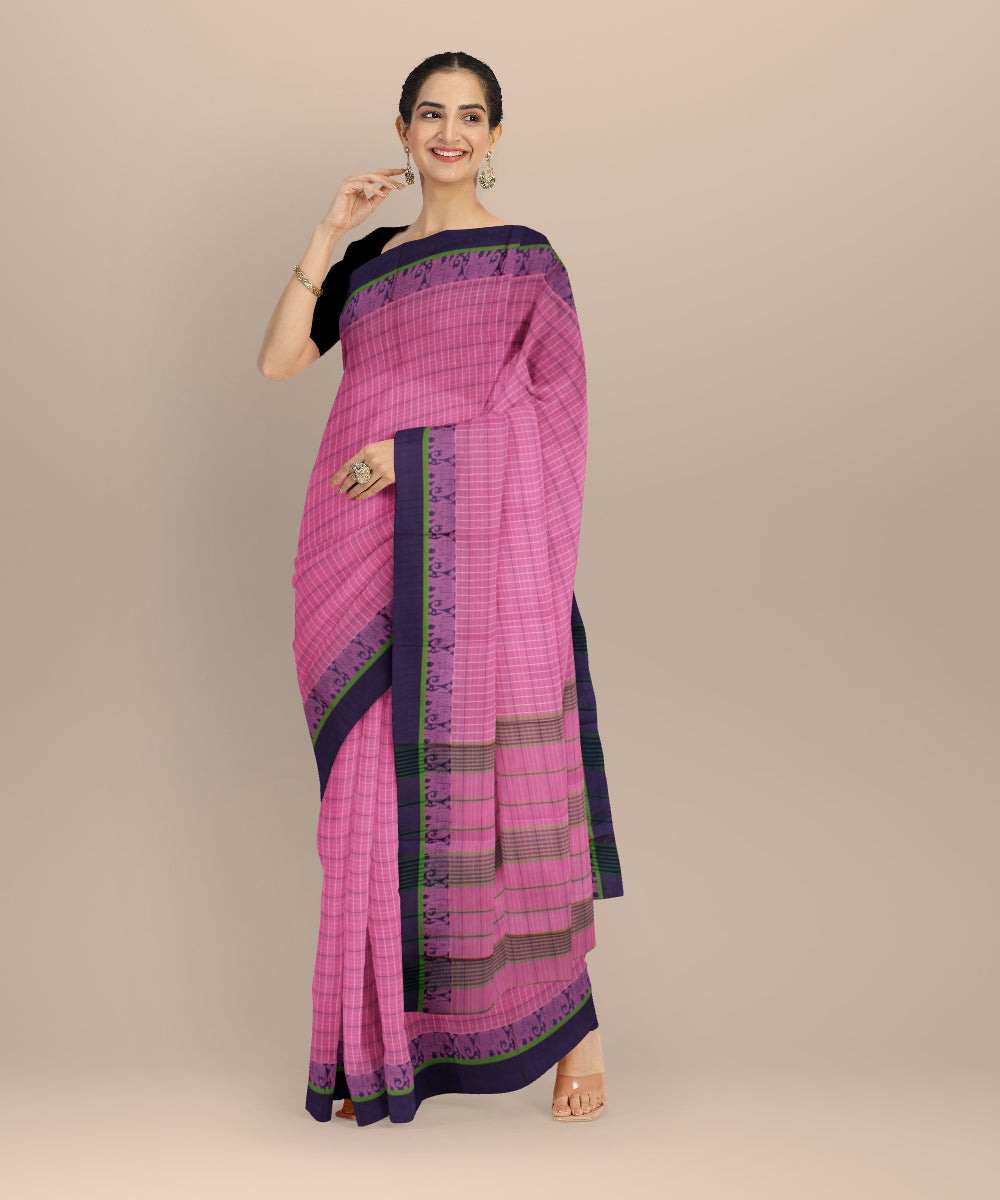 Pink voilet handloom narayanapet saree