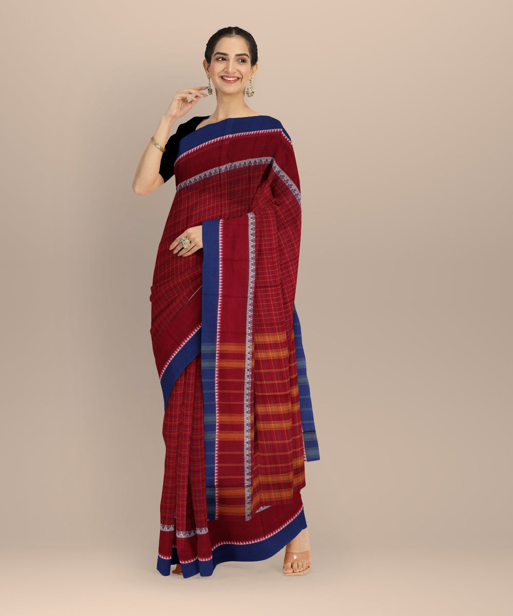 Maroon voilet handloom narayanapet saree