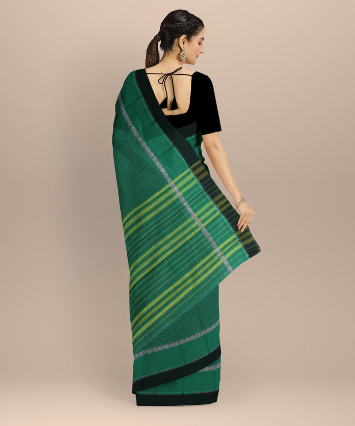 Dark green light green handloom narayanapet saree