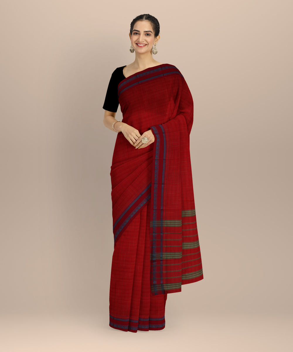 Multicolor blue handloom narayanapet saree