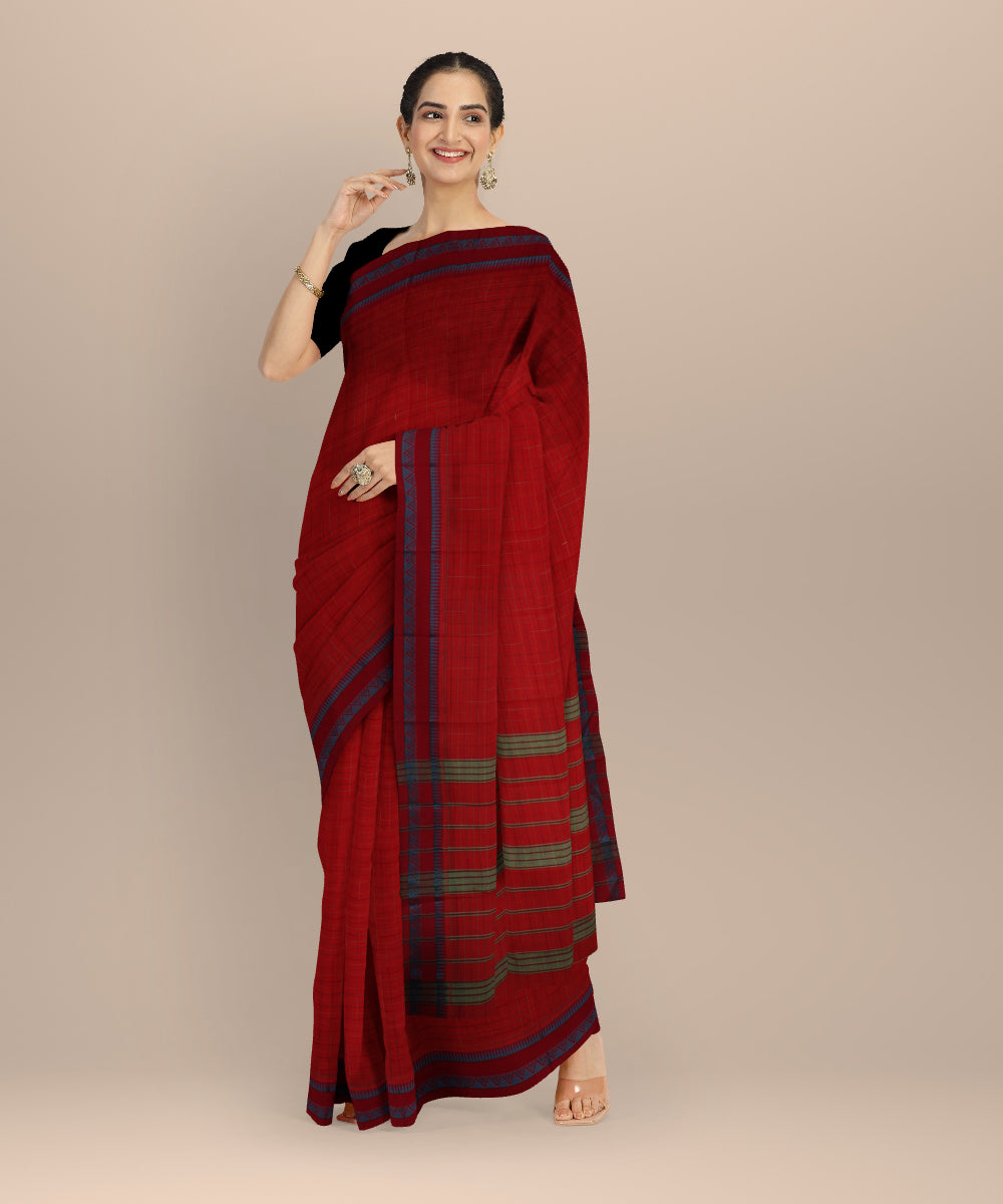 Multicolor blue handloom narayanapet saree