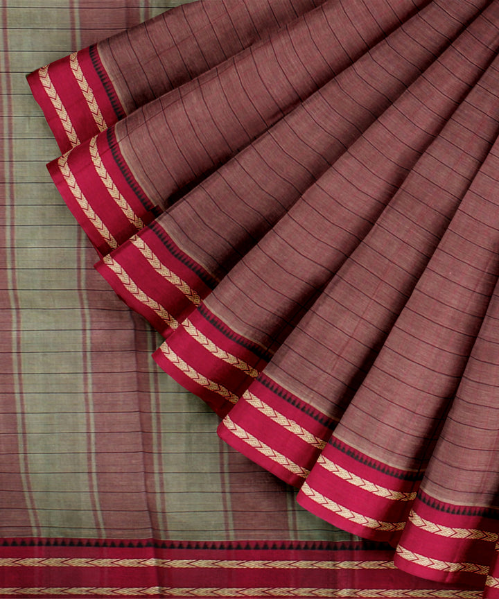 Mauve magenta cotton handloom narayanapet saree