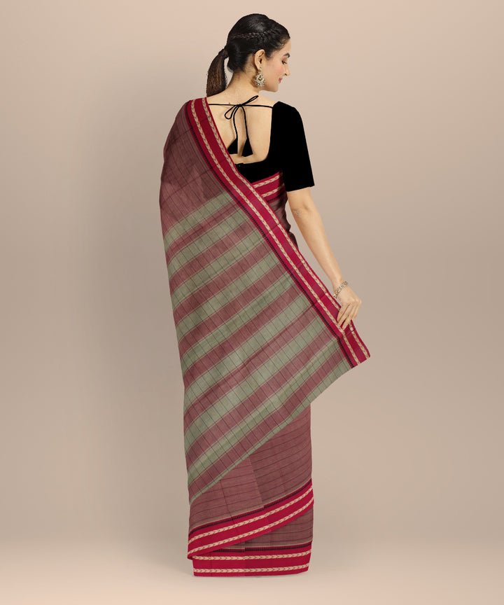 Mauve magenta cotton handloom narayanapet saree
