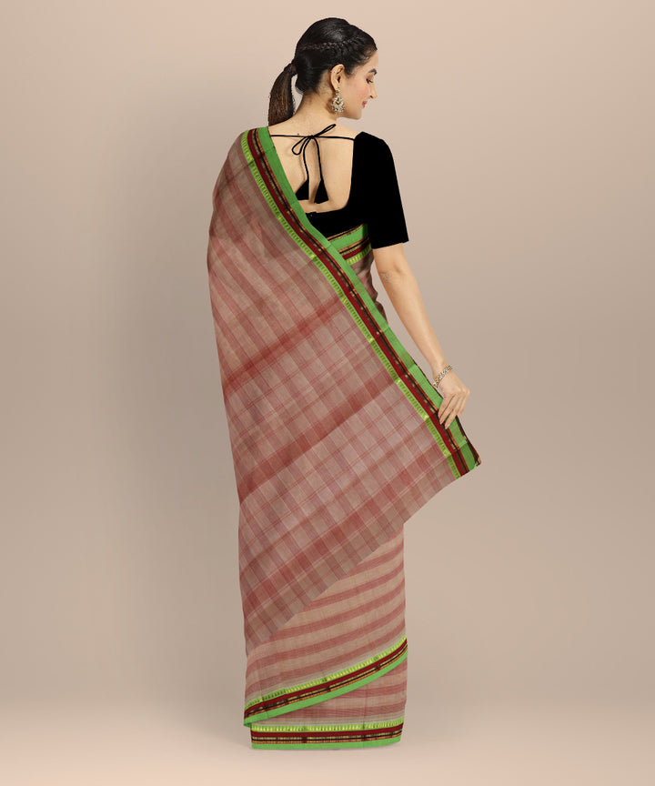 Multicolor striped narayanapet cotton handloom saree