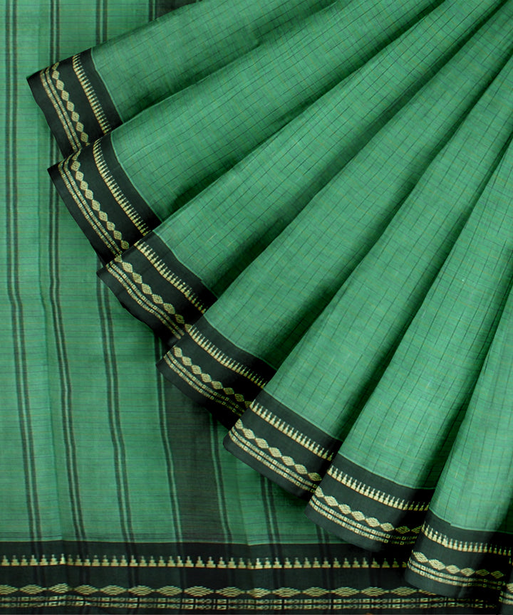 Light green deep green cotton handloom narayanapet saree