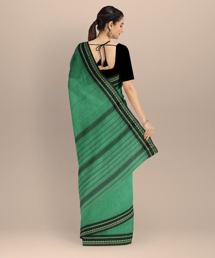 Light green deep green cotton handloom narayanapet saree