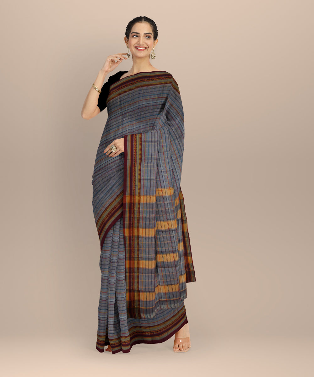 Multicolor striped cotton handloom narayanapet saree