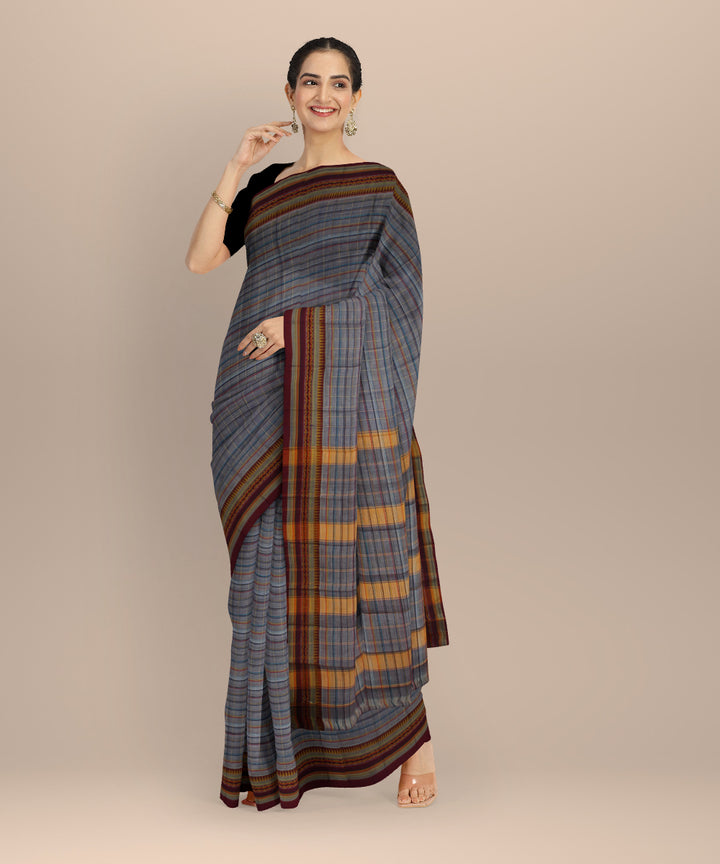 Multicolor striped cotton handloom narayanapet saree