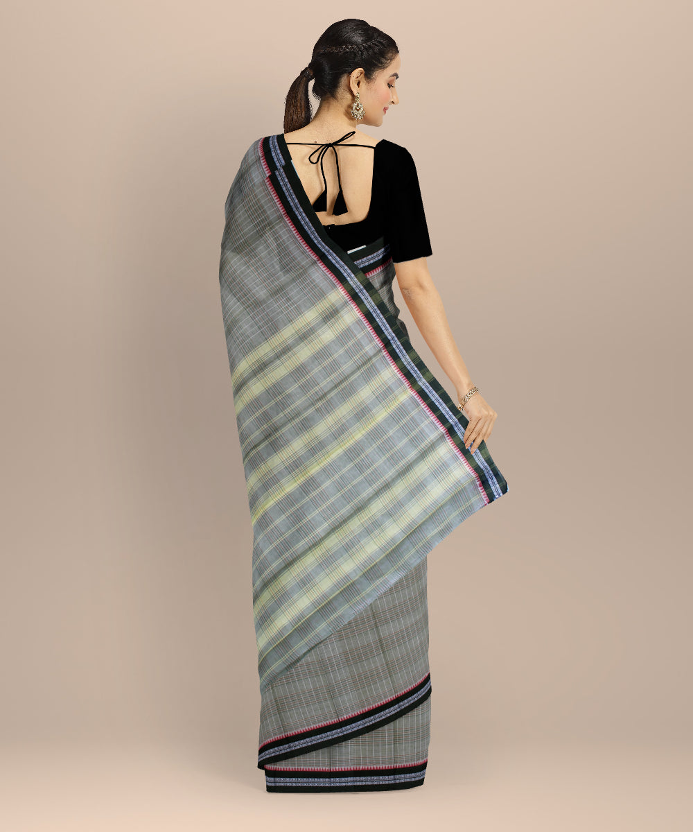 Light green with green border cotton handloom narayanapet saree