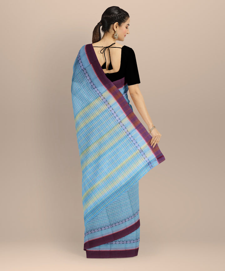 Light blue cotton handloom narayanapet saree
