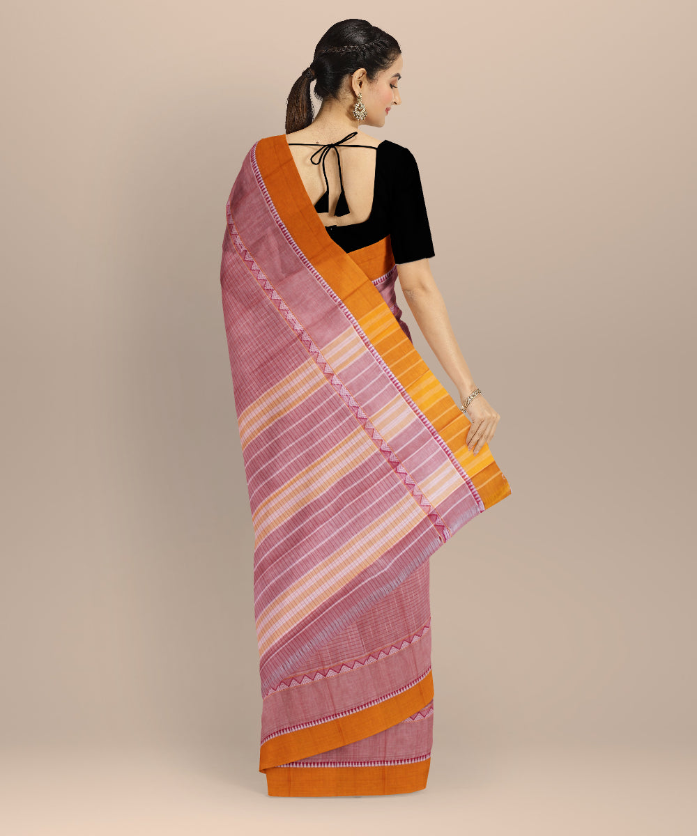Brownish pink cotton handloom narayanapet saree