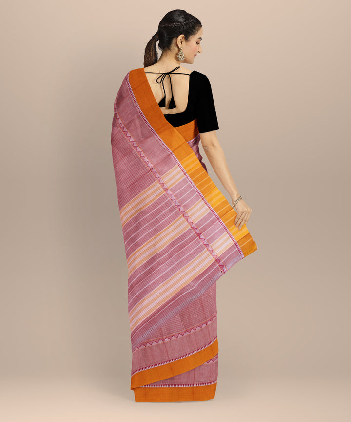Brownish pink cotton handloom narayanapet saree