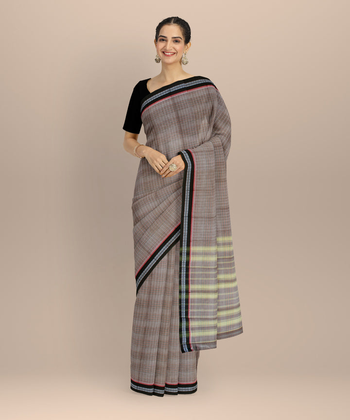 Light brown cotton handloom narayanapet saree