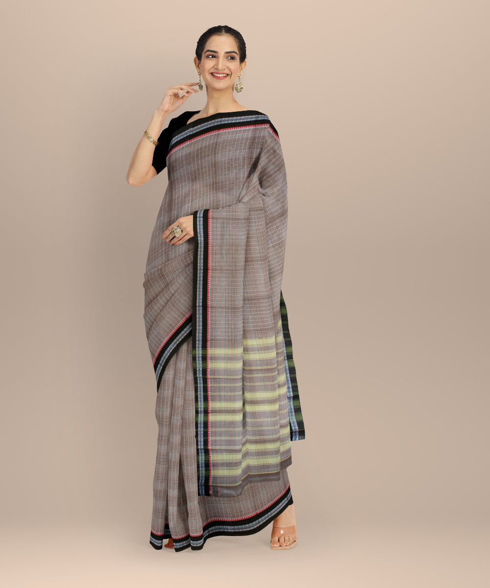 Light brown cotton handloom narayanapet saree
