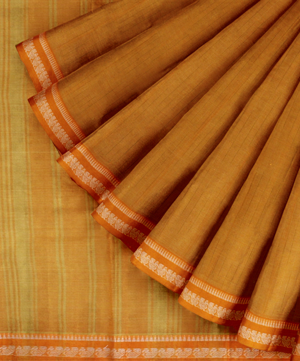 Yellow cotton handloom narayanapet saree
