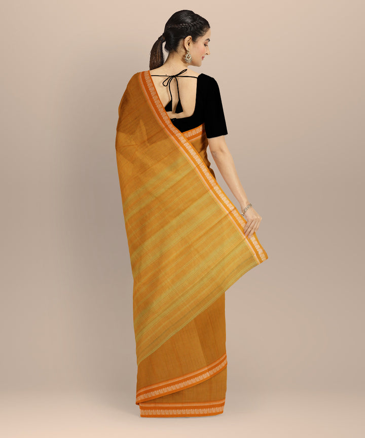 Yellow cotton handloom narayanapet saree