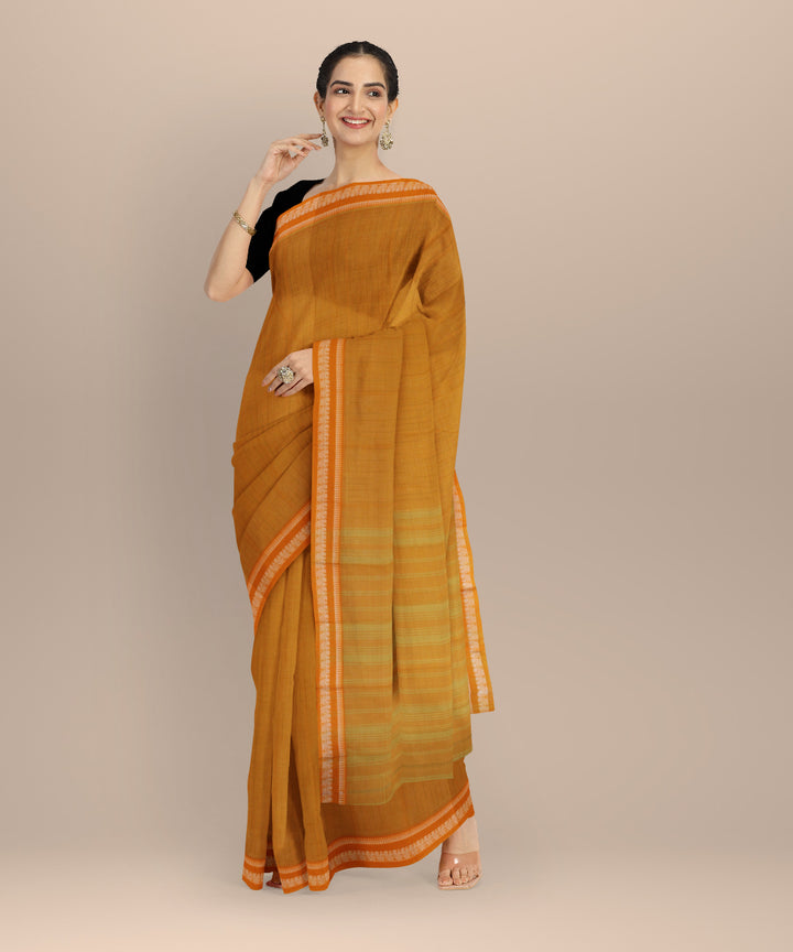 Yellow cotton handloom narayanapet saree