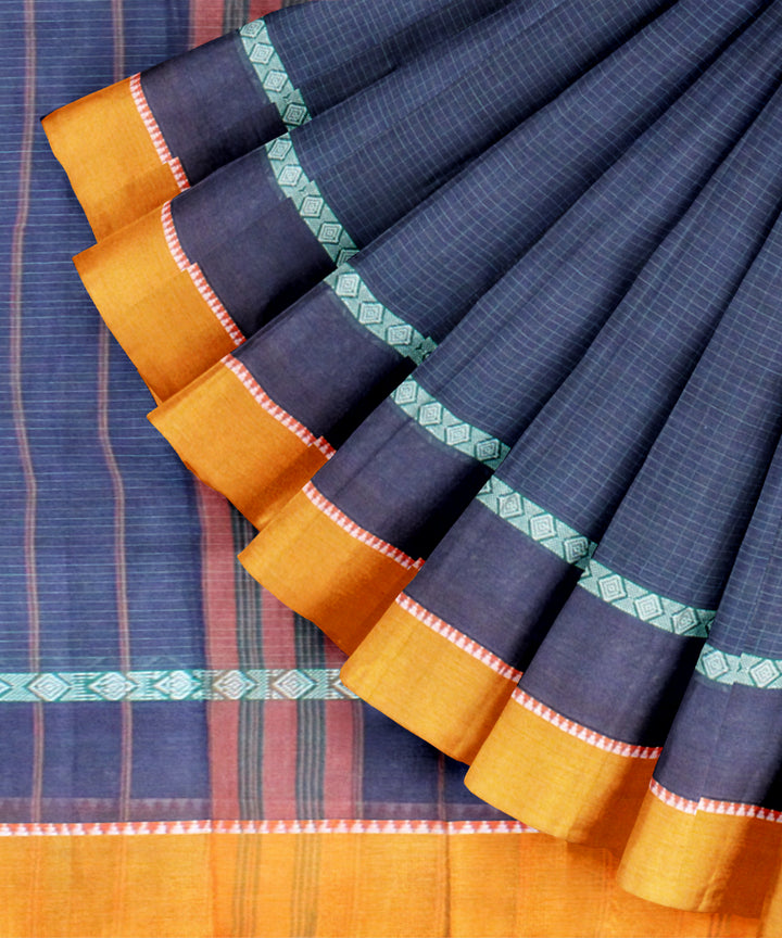 Navy blue cotton handloom narayanapet saree