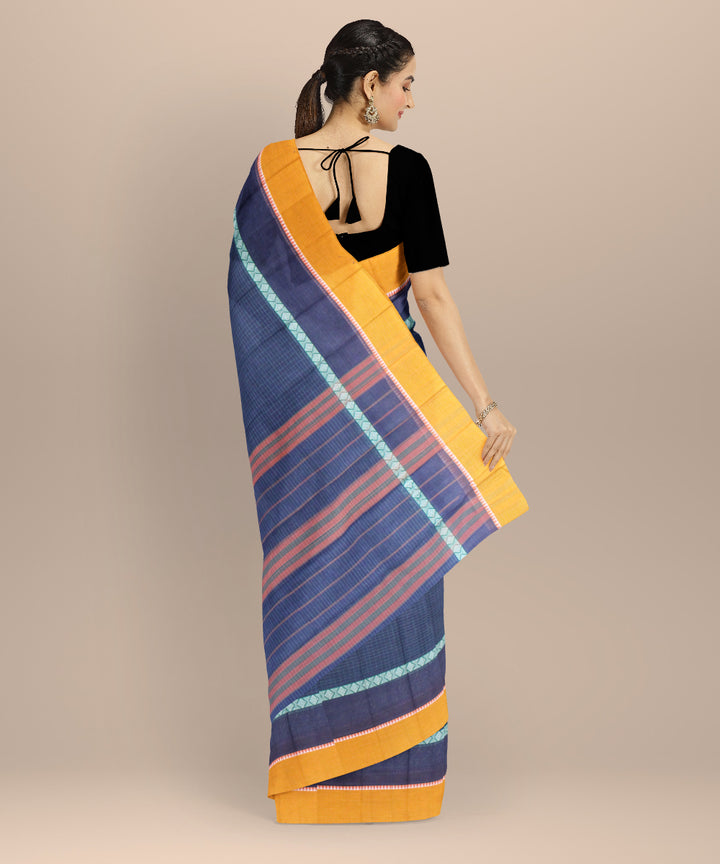 Navy blue cotton handloom narayanapet saree