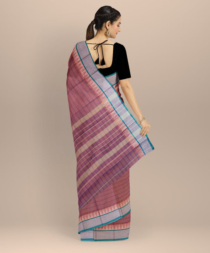 Mauve sea green cotton handloom narayanapet saree