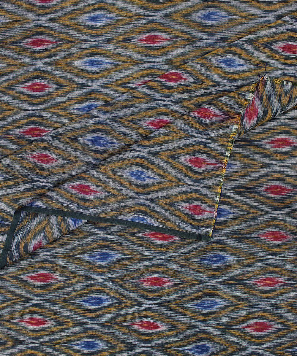 Multicolor pochampally ikat handloom cotton fabric