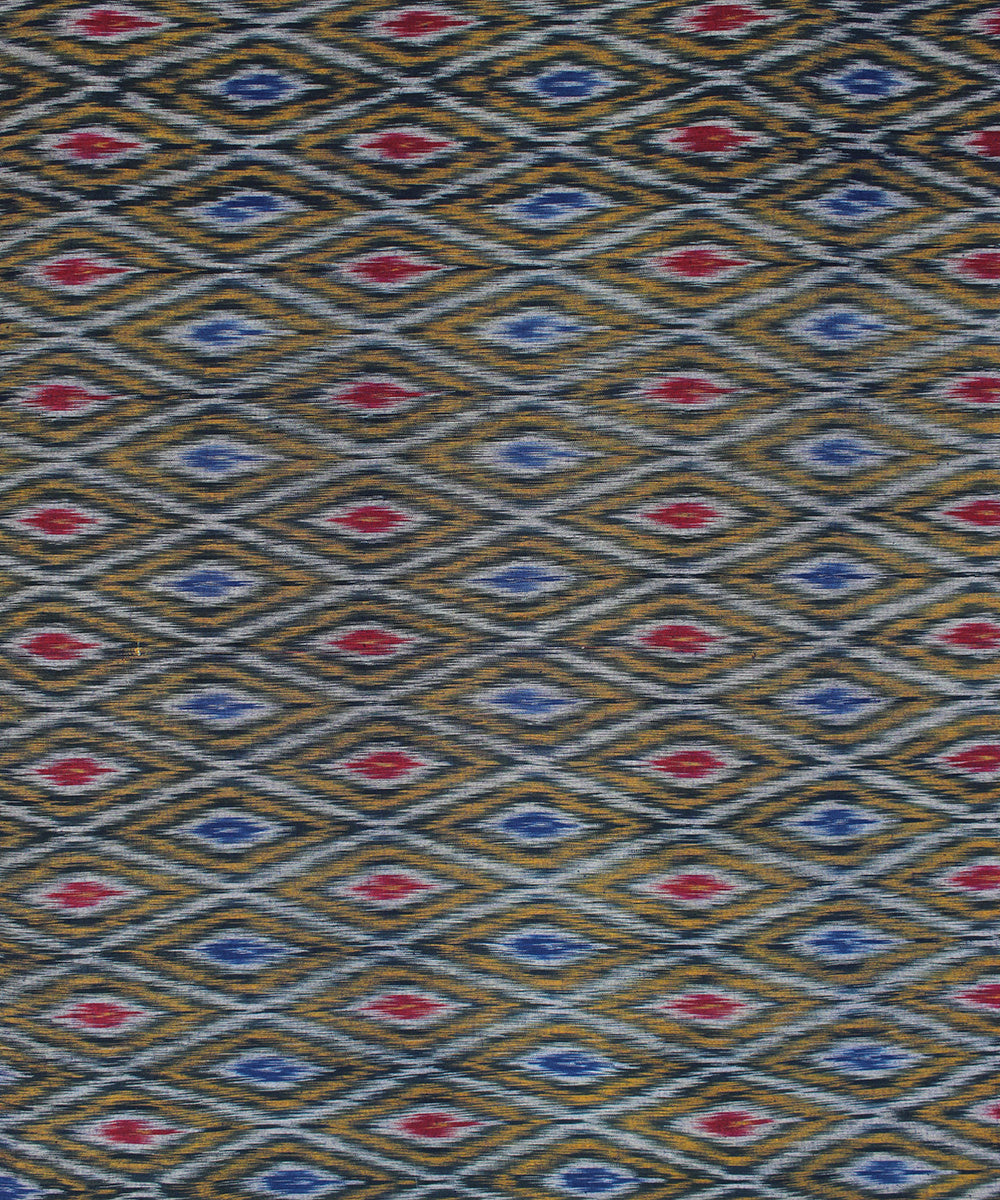 Multicolor pochampally ikat handloom cotton fabric