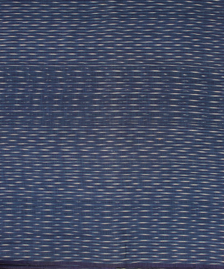 Navy blue white pochampally ikat cotton handloom fabric