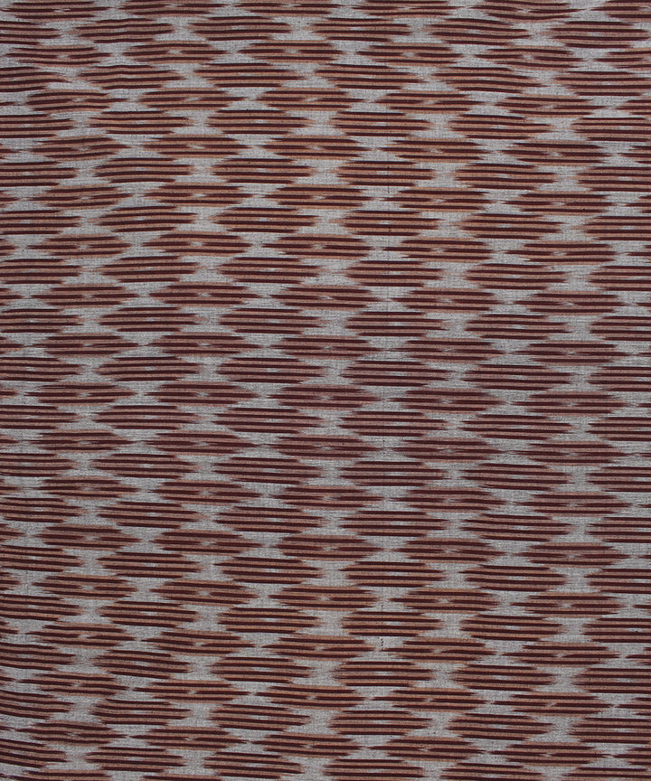 Brown grey handloom pochampally ikat cotton fabric