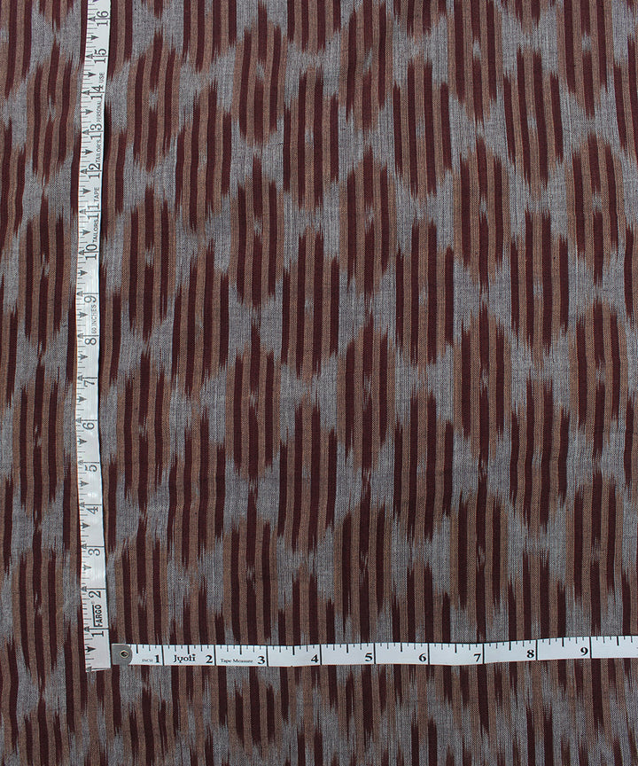 Brown grey handloom pochampally ikat cotton fabric