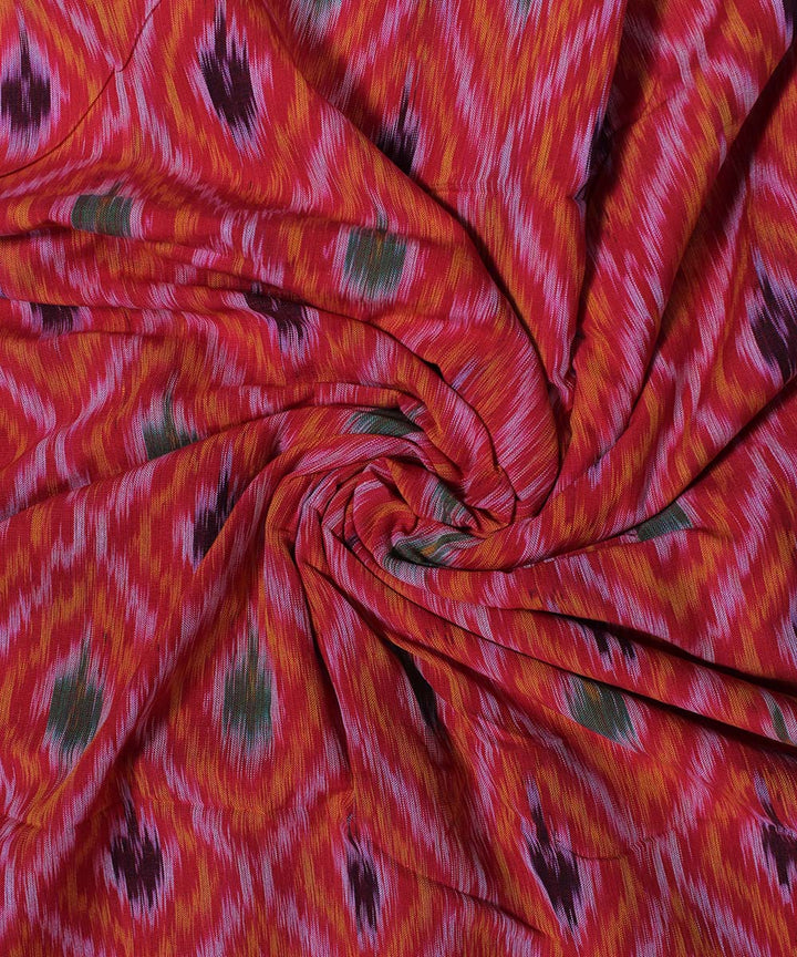 Orange handloom pochampally ikat cotton fabric